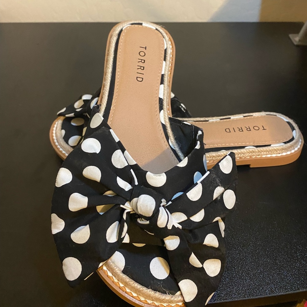 Torrid slip on polka dot sandals. Very comfortable